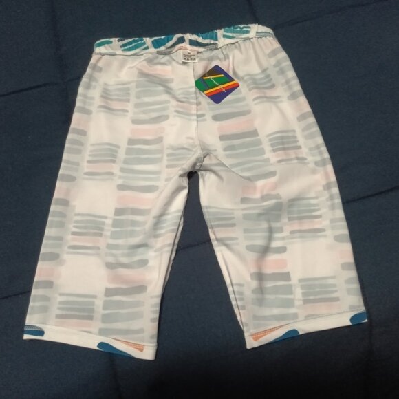 NWOT Q-SWIMWEAR WHITE PATTERNED ATHLETIC JAMMER SHORT, SIZE "M" (34") - Picture 6 of 7